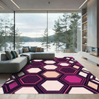 Vibrant Fuchsia Geometric Honeycomb Rug