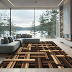 Woven Wood Grain Overlay Rug