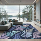 Pastel Fern Leaf Pattern Background Rug