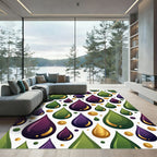 Abstract Olive Plum Liquid Wealth Rug