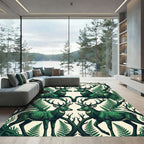 Symmetric Forest Stag Fern Foliage Rug