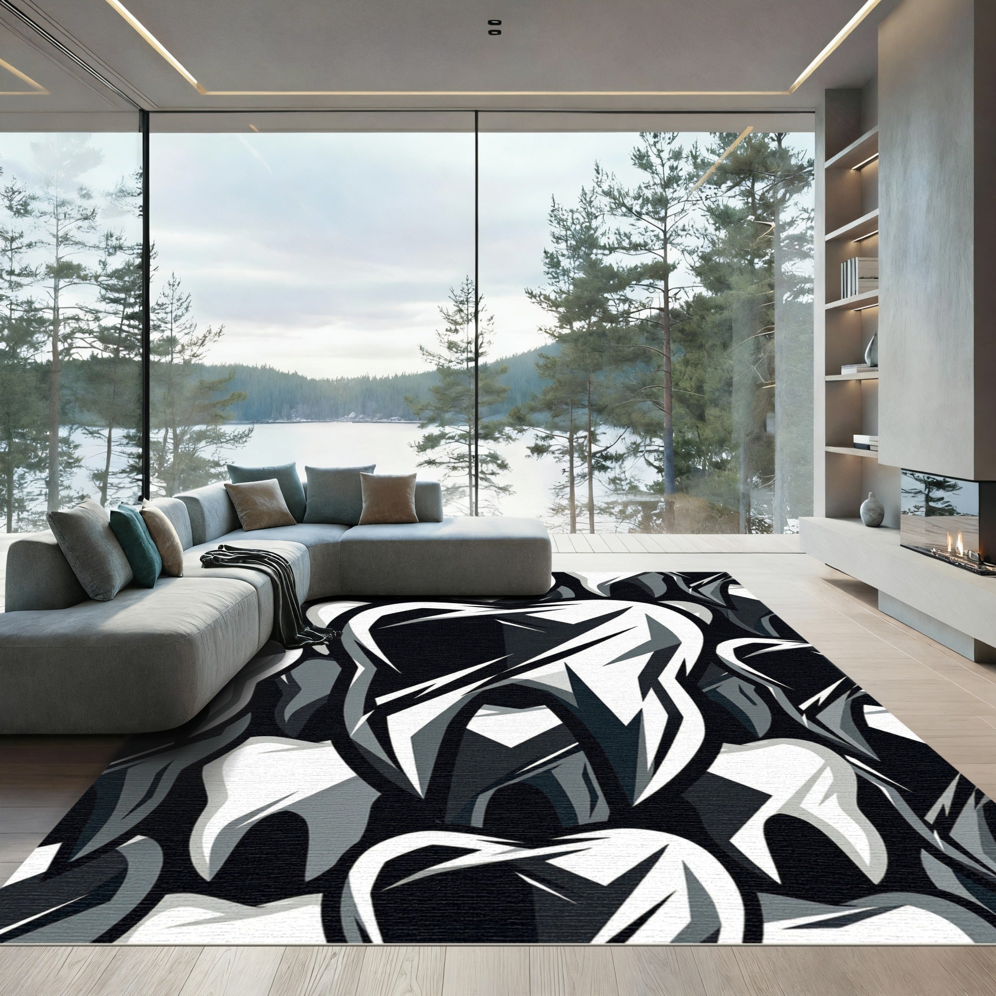 Monochromatic Abstract Tooth Repeat Rug