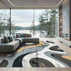 Abstract Sandy Wave Splatter Rug