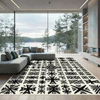 Black and White Geometric Cross Collage Rug