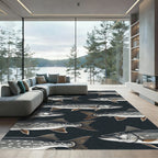 Dark Charcoal Freshwater Pike Fish Rug