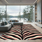 Crimson Beige Zebra Stripe Rug