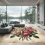 Elegant Pastel Rose Bouquet Composition Rug