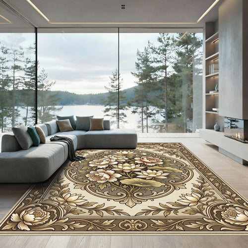 Antique Floral Lotus Medallion Rug