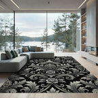 Ornate Floral Scrollwork Embellishment Rug