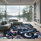 Celestial Galaxy Unicorn Starry Night Rug