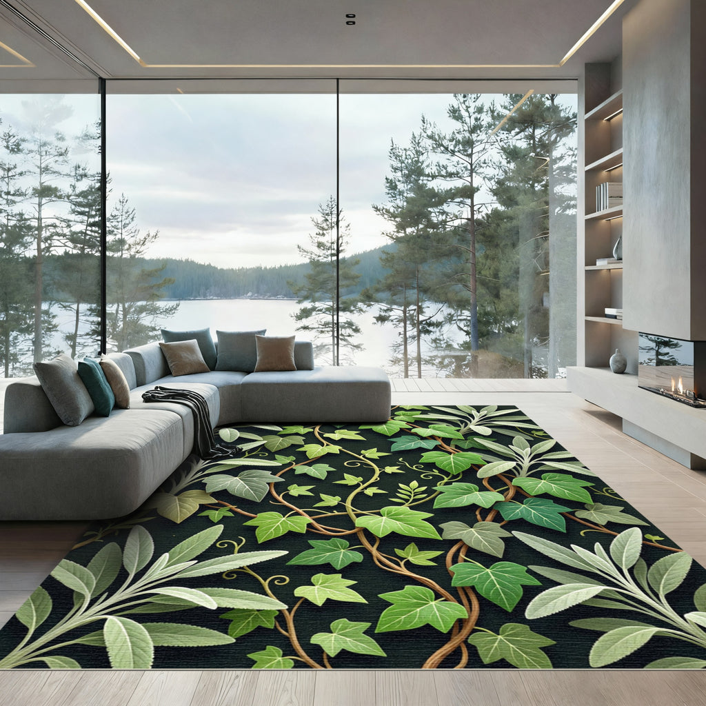 Sage Green Ivy Vine Medley Rug