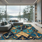 Nautical Anchor Chain Star Sea Shell Diamond Art Rug