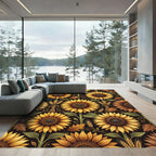 Golden Sunflower Wheat Autumn Harvest Rug