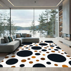 Black and Copper Polka Dot Rug