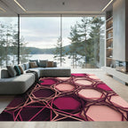 Sophisticated Berry Geometric Hexagon Layers Rug