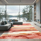 Abstract Sunset Terracotta Watercolor Landscape Rug