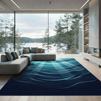 Radiant Sunlit Deep Blue Ocean Waves Rug