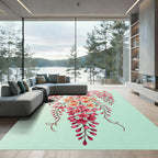 Pink Orange Blossom Branch Drape Rug