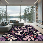 Dark Blackberry Bramble Botanical Rug