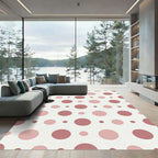 Dusty Rose Polka Dot Composition Rug