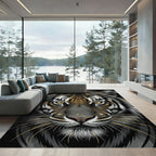 Striking Golden Eye Dark Tiger Head Rug