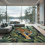 Vivid Tiger Orange Jungle Surroundings Rug