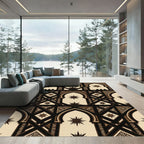 Geometric Arch and Celestial Star Rug