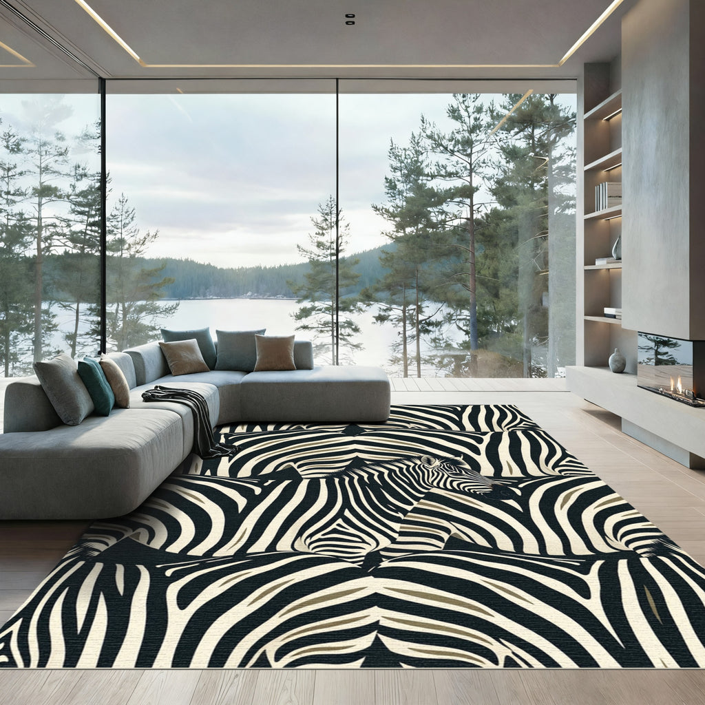 Striped Equine Abstract Overlay Rug