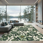 Vintage Sage Rose Botanical Garden Rug