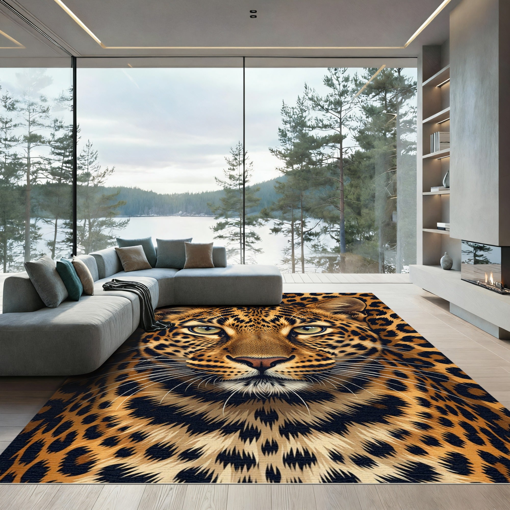 Bold Leopard Spots Animal Print Rug