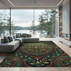 Emerald Forest Ornate Filigree Medallion Rug