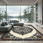 Vintage Gothic Rose Medallion Floral Rug