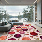 Red Pink Rose Petal Heart Keys Rug