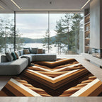Brown Earthy Chevron Canyon Layers Rug