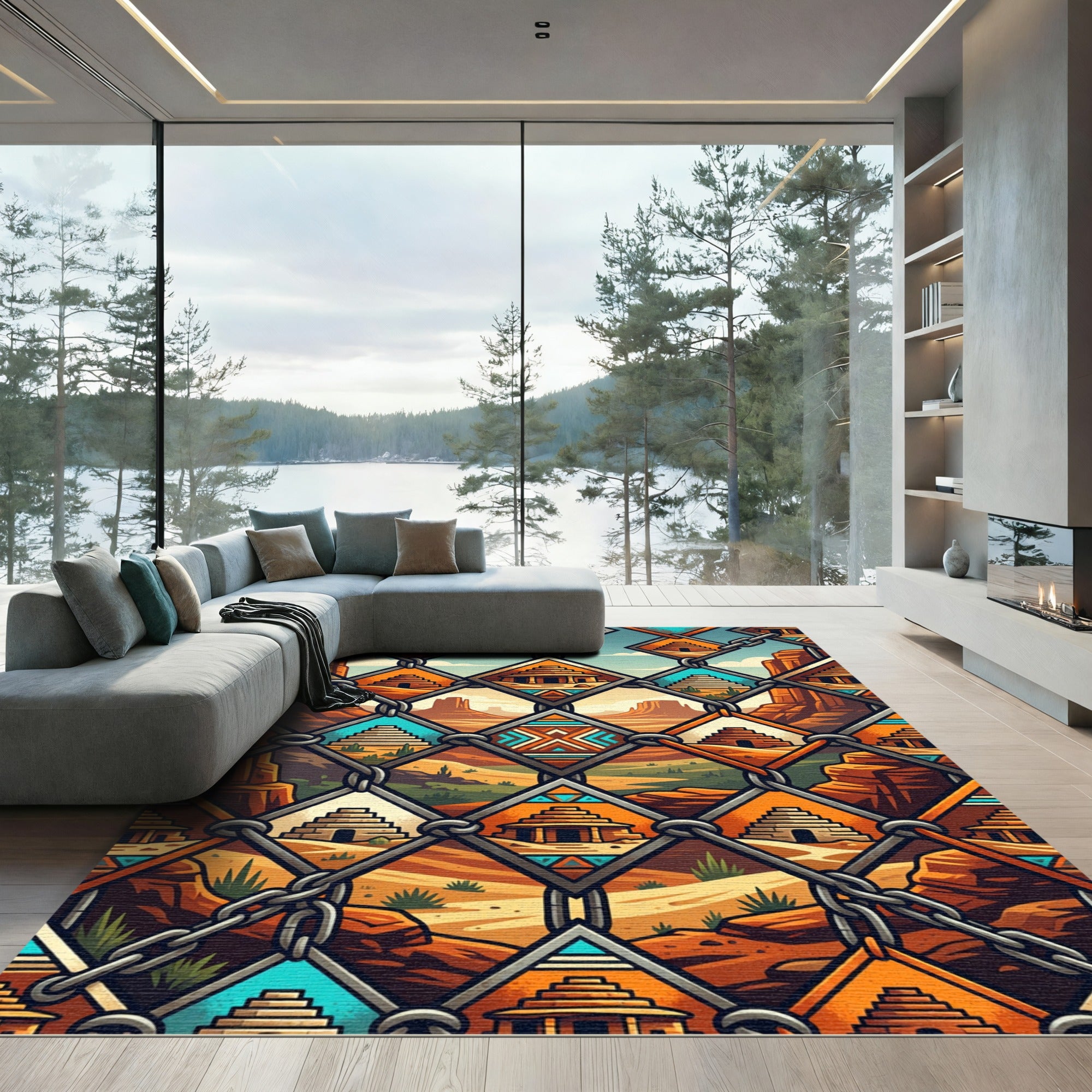 Desert Vistas Pyramid Lodge Chain Link Rug