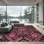 Rose Gold Floral Tile Mosaic Rug
