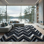 Modern Sharp Gray Chevron Geometric Rug
