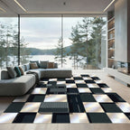 Industrial Gray Geometric Warehouse Rug