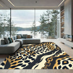 Bold Leopard Chain Link Animal Art Rug