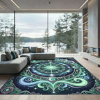 Cosmic Celestial Moon Star Compass Rug