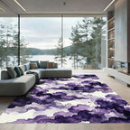 Ethereal Deep Plum Watercolor Clouds Rug