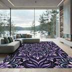 Violet Orchid Mandala floral Rug