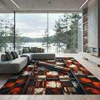 Rustic Checkered Industrial Cargo Rug