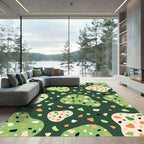 Sage Green Abstract Terrazzo Speckled Rug