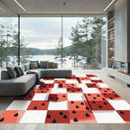 Geometric Watermelon Cube Summer Art Rug