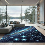 Celestial Neon Starry Galaxy Constellation Rug