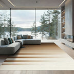 Minimalist Horizontal Brown Gradient Stripe Rug