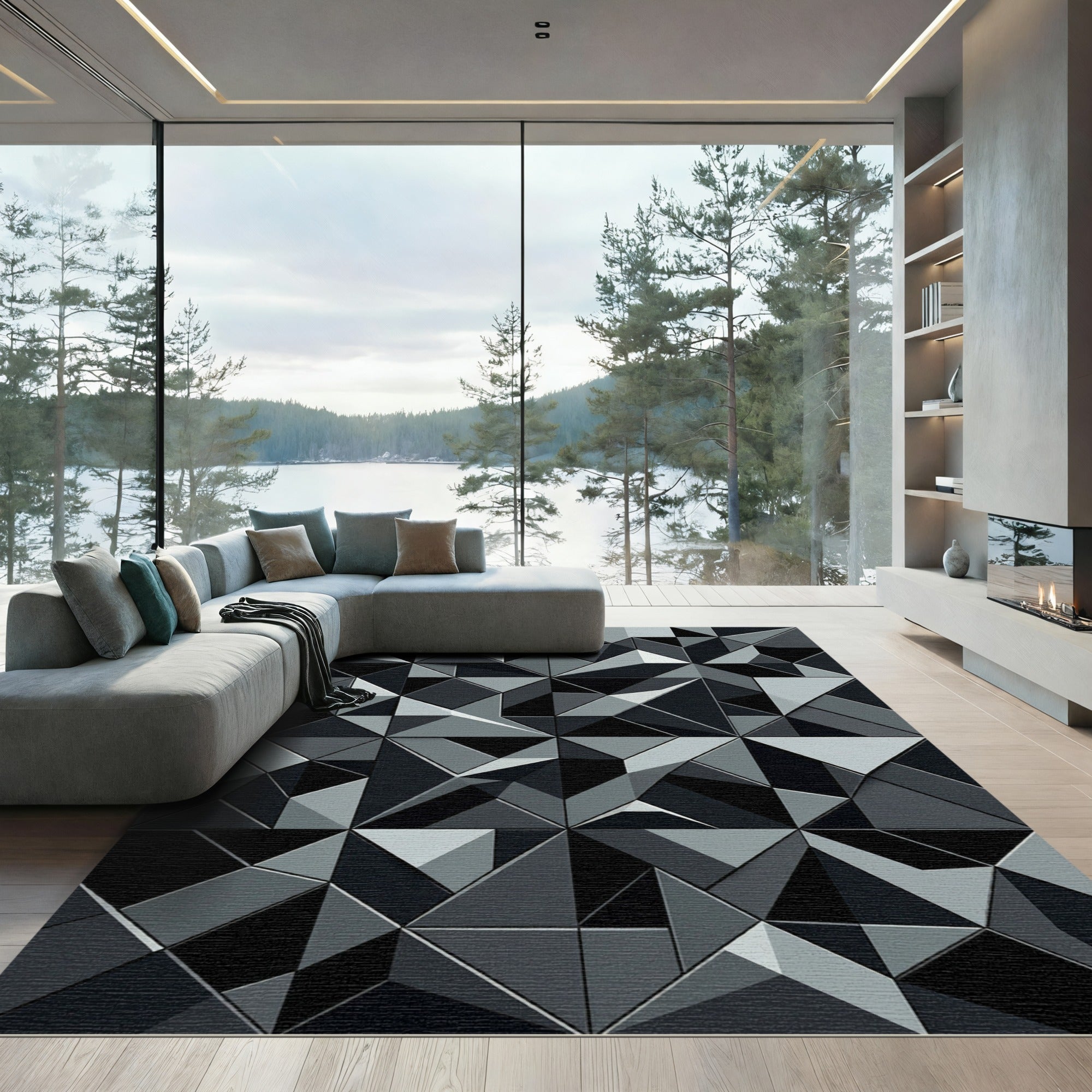 Monochromatic Geometric Faceted Composition Rug
