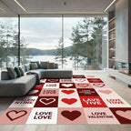 Heart Collection Red White Valentine Rug