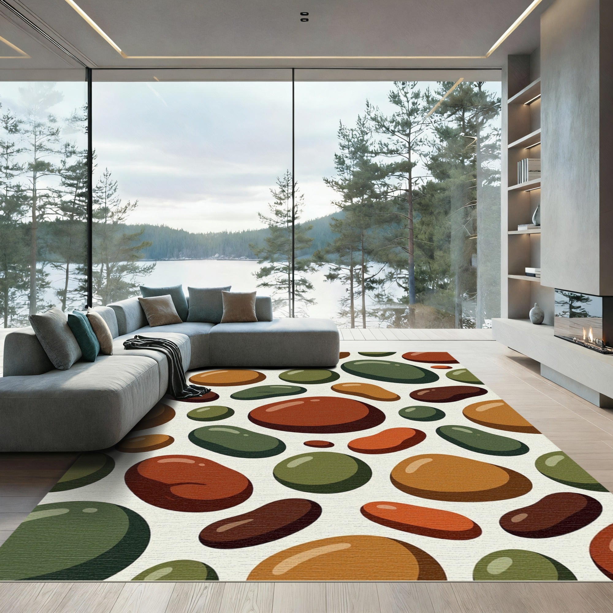 Earthy Rounded Pebble Collection Rug